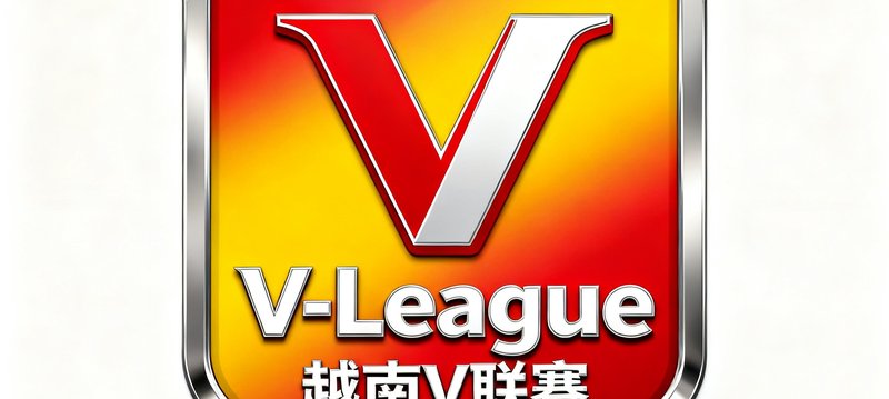 越南V联赛V-League官方技术合作伙伴标识，以越南国旗色红黄为基调设计
