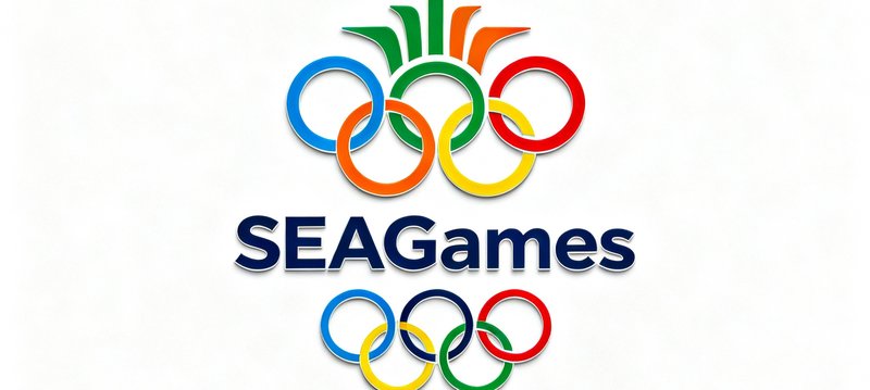 东南亚运动会SEAGames信息合作伙伴标识，以五环排列象征东南亚各国团结